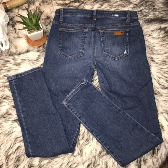 Joe’s Jean Straight Leg Distressed Skinny Mid Rise - Picture 3 of 6